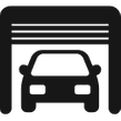 Icon Auto hinter offener Garagentür