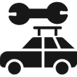 Icon Schraubenschlüssel über einem Auto